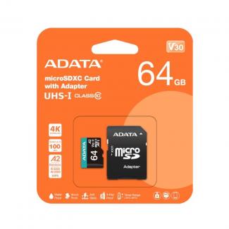 ADATA microSDXC/SDHC UHS-I U3 64GB c/adapt 2