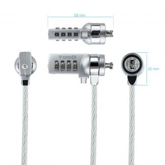 Tooq Cable Seguridad combinación para portátiles 1 2