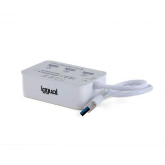 iggual Hub USB 3.0 x 3p + Lector tarjetas USB 3.0 2