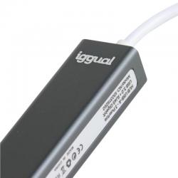 iggual Hub USB-A 3 puertos USB 3.0 + RJ45 Gigabit