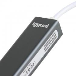 iggual Hub tipo C 3 puertos USB 3.0 + RJ45 Gigabit