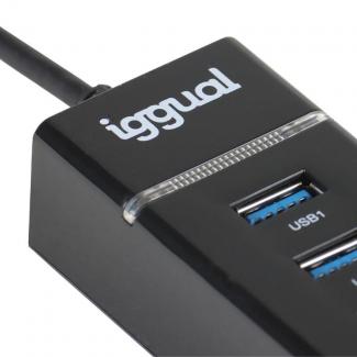 iggual Hub USB-A 3.0 x 4 puertos USB-A 3.0