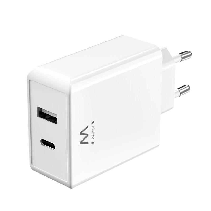 EWENT CARGADOR RÁPIDO USB-C Y USB-A / GAN / 45W