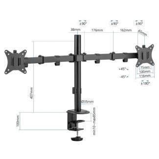 iggual SPM02 Soporte pinza 2 monitores 17"-32" 2