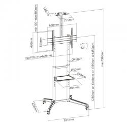 EWENT EW1539 Soporte suelo con ruedas tv 37" a 70"