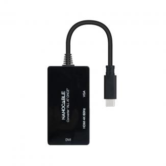 Nanocable Conversor USB-C a HDMI/DVI/VGA 20 cm 2