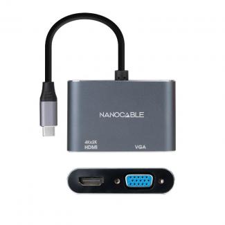 Nanocable Conversor USB-C/M a HDMI-VGA/H 15 cm 2