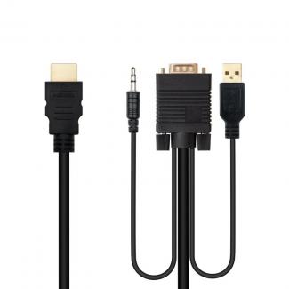 Nanocable Conversor HDMI a VGA-Jack-UBS, 1.8 m 2