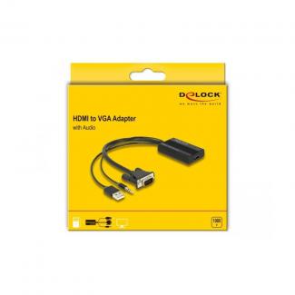 Delock Adaptador HDMI a VGA con audio 25 cm 2