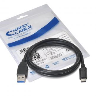 Nanocable Cable USB 3.1 Gen2 10Gbps3A USB-C/M-A/M 2