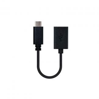 Nanocable Cable USB 2.0 3A, USB-C/M-A/F, 15cm 2