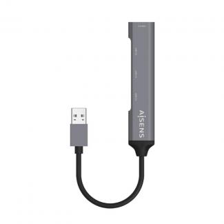 Aisens Hub USB 3.0 tipo A/M-4xtipo A/H gris 10cm 2