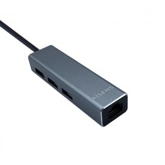 Aisens Conversor USB 3.1 Ethernet + 3 USB3.0 gris 2