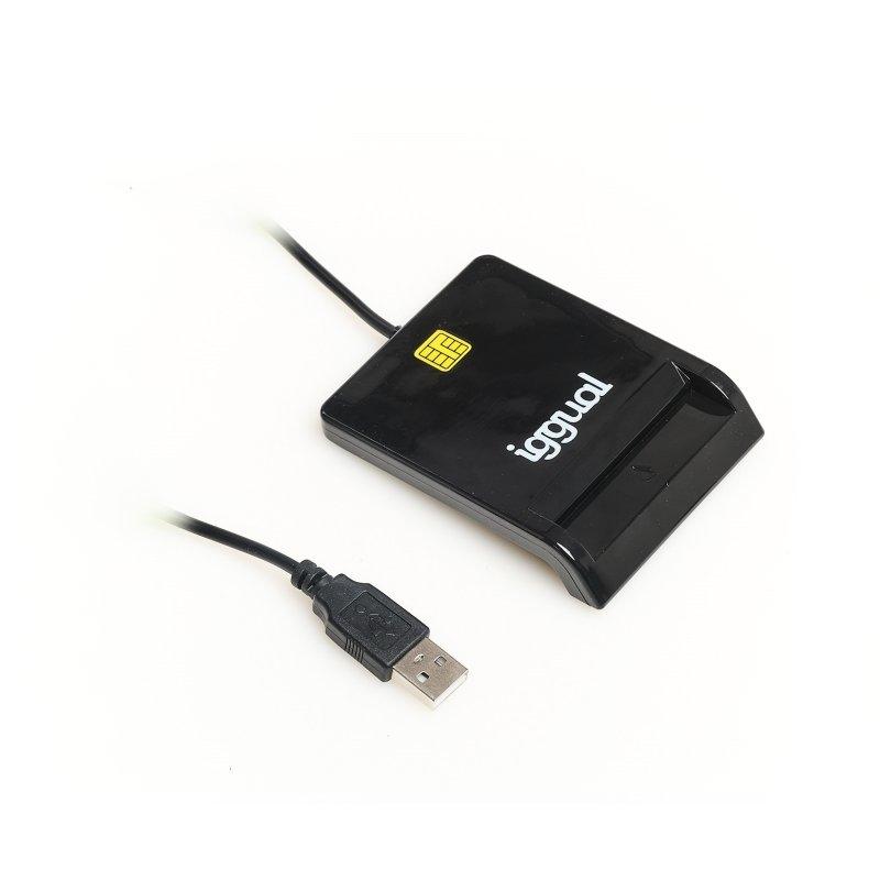 iggual Lector DNI SIP tarjetas ID USB 2.0 negro