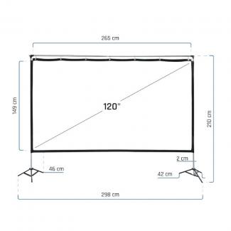 iggual Pantalla exterior portable 120" 265x149 cm