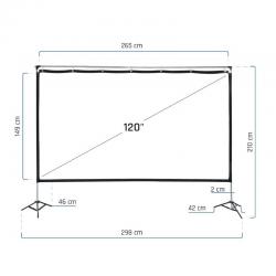 iggual Pantalla exterior portable 120" 265x149 cm