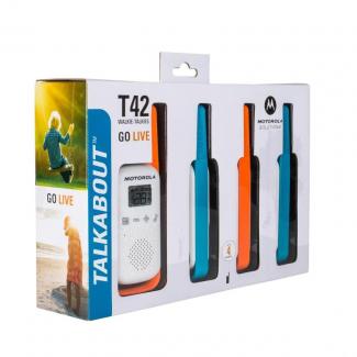 MOTOROLA T42 Walkie Talkie 4Km 16CH Quad Pack 2